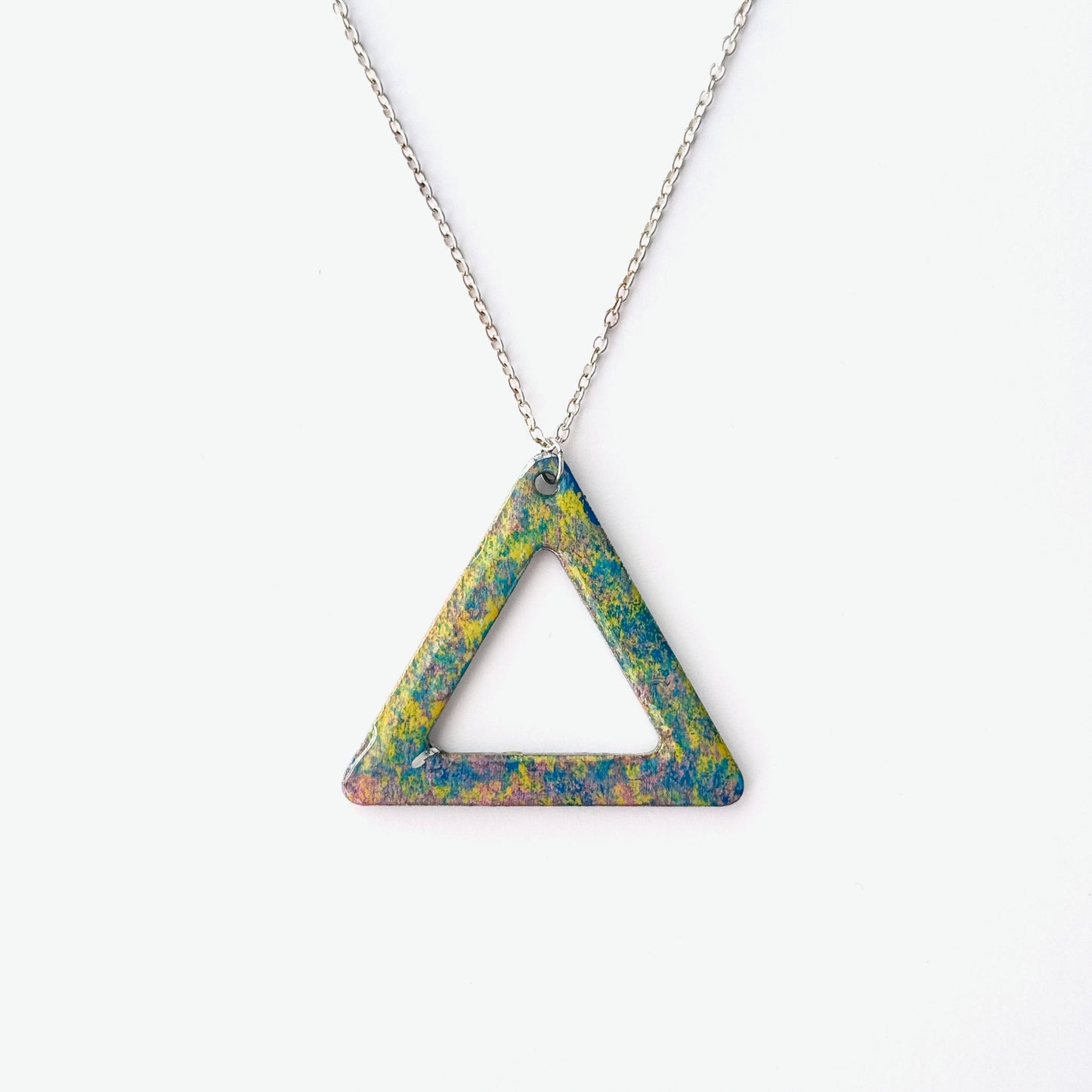 Dual-Sided Triangle Pendant Necklace (Sterling Silver)