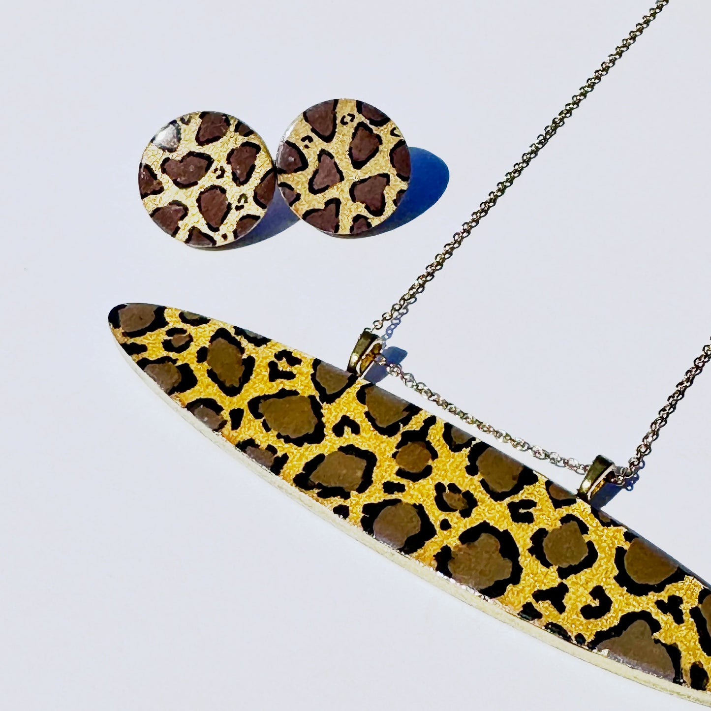 Wild Luxe Leopard Statement Necklace & Stud Earrings Set