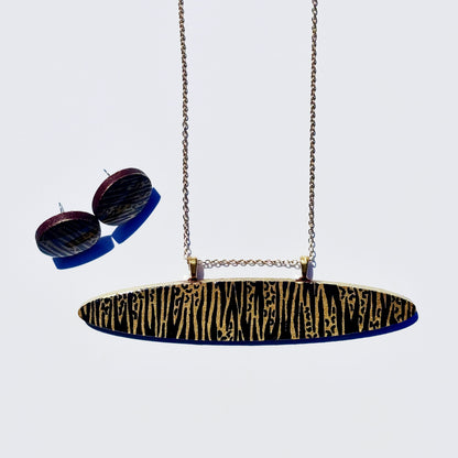 Wild Luxe Zebra Statement Necklace & Stud Earrings Set