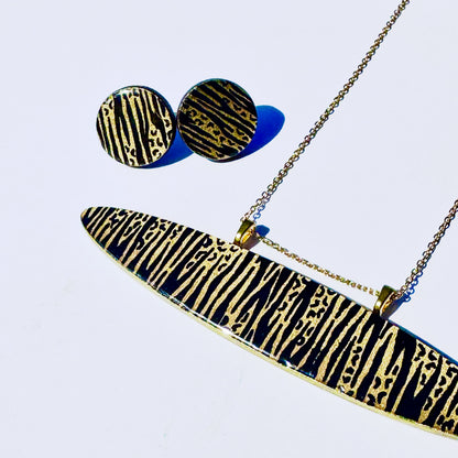 Wild Luxe Zebra Statement Necklace & Stud Earrings Set
