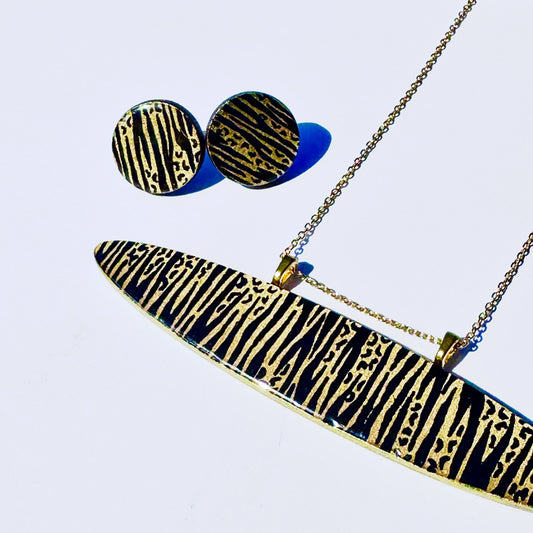 Wild Luxe Zebra Statement Necklace & Stud Earrings Set