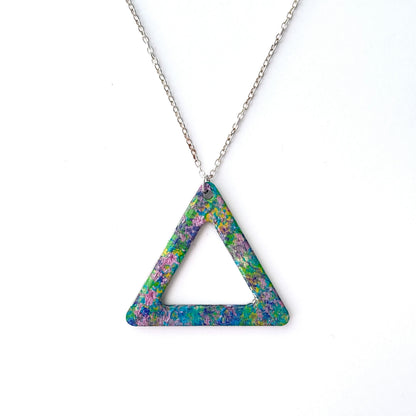 Dual-Sided Triangle Pendant Necklace (Sterling Silver)