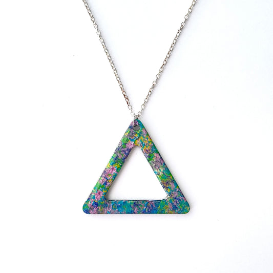 Dual-Sided Triangle Pendant Necklace (Sterling Silver)