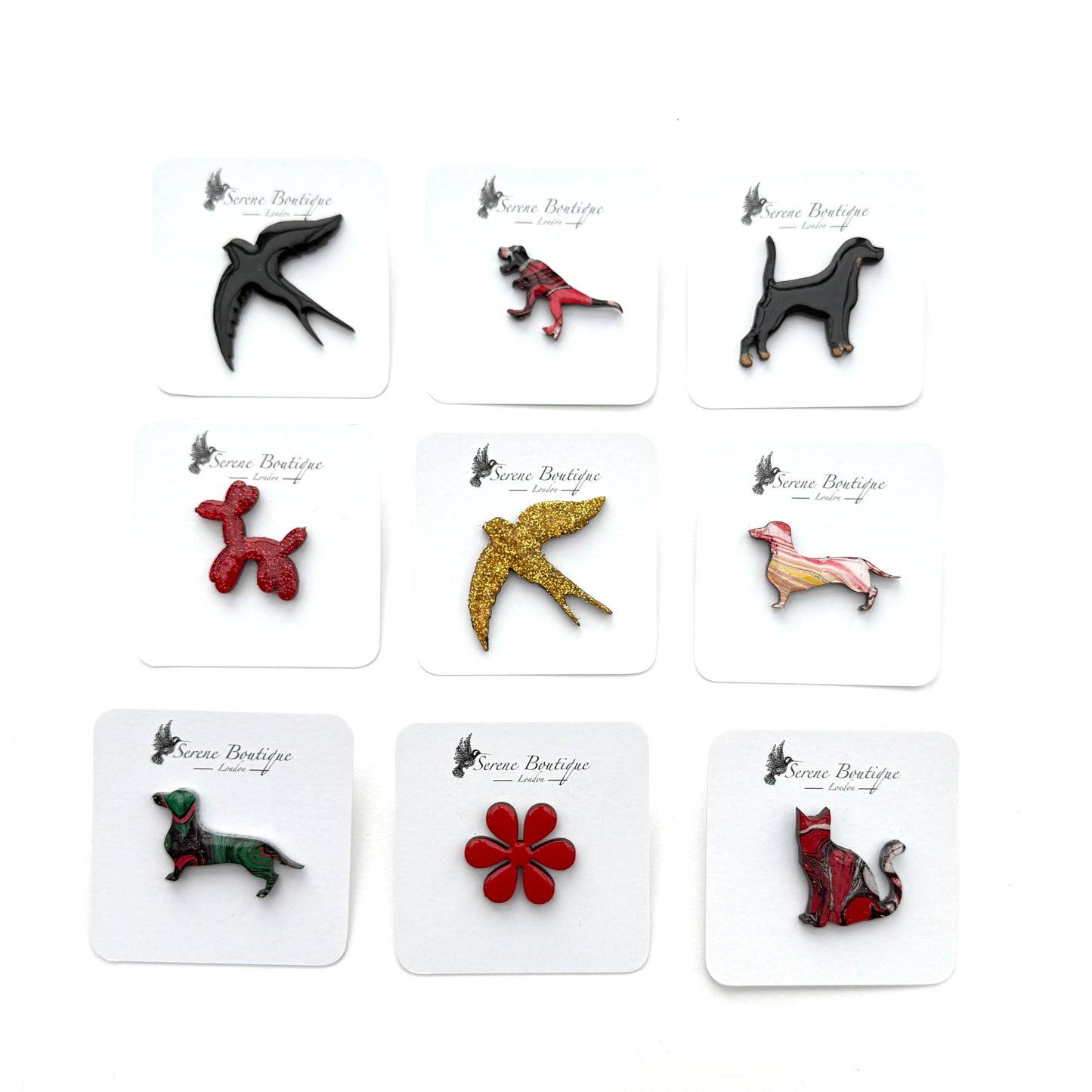 Custom Hand-Painted Wooden Brooch – Bespoke Shape & Colour Design