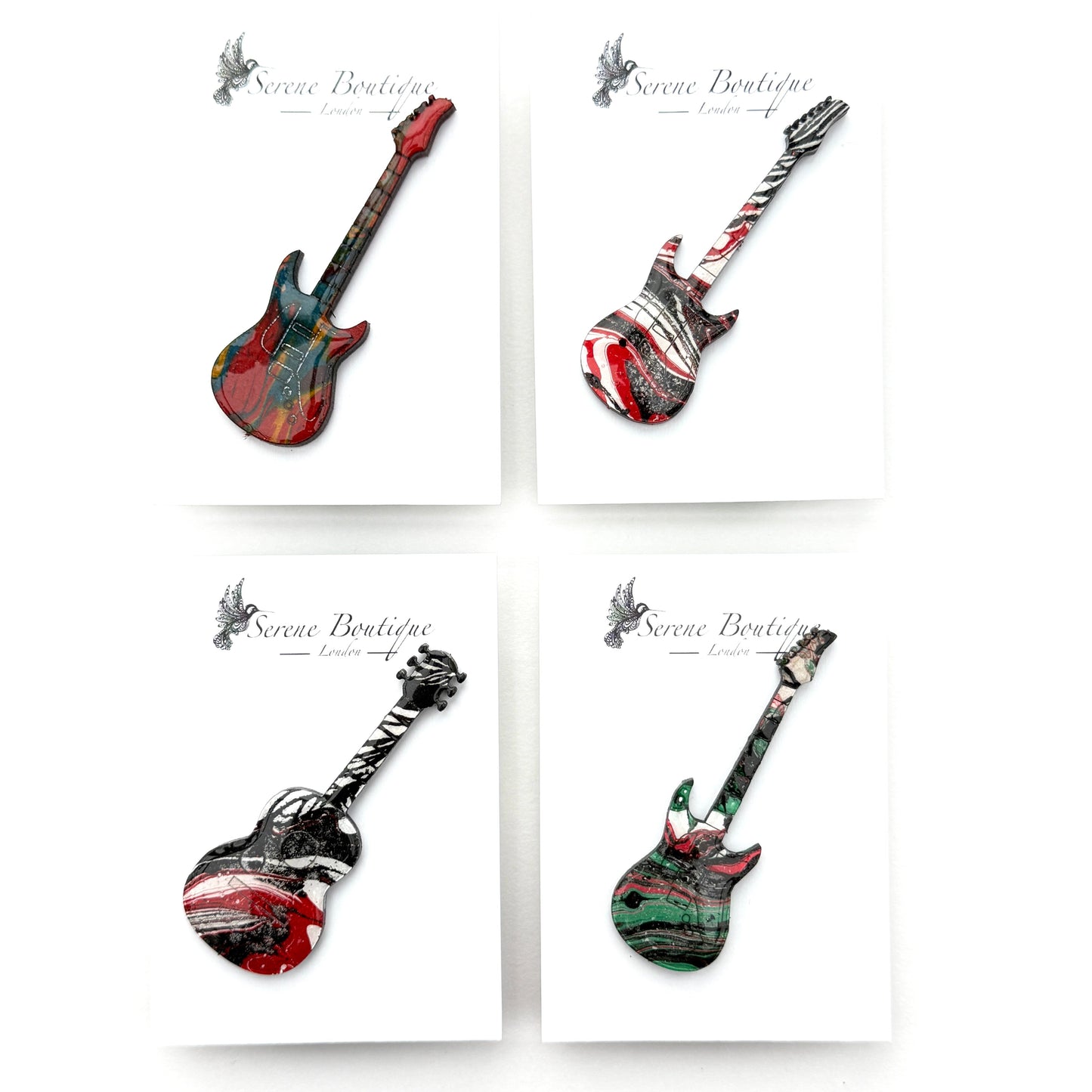 Custom Hand-Painted Wooden Brooch – Bespoke Shape & Colour Design