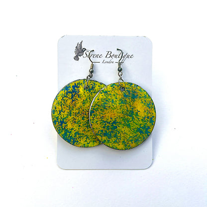 Zazzle Hand-Painted Lightweight Wooden Disc Earrings – Sterling Silver 925 Hooks