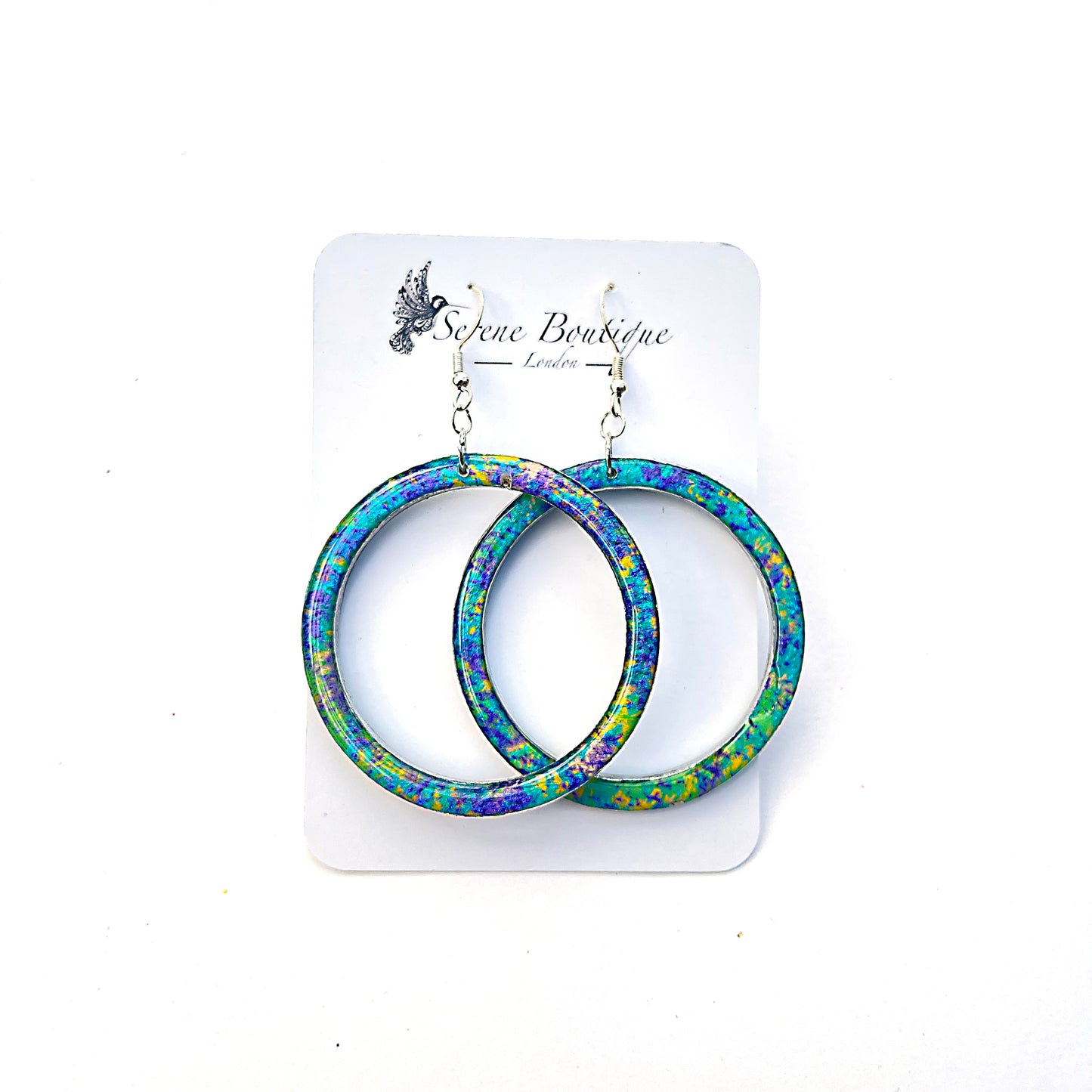 Zazzle Hand-Painted Lightweight Wooden Hoop Earrings – Sterling Silver 925 Hooks