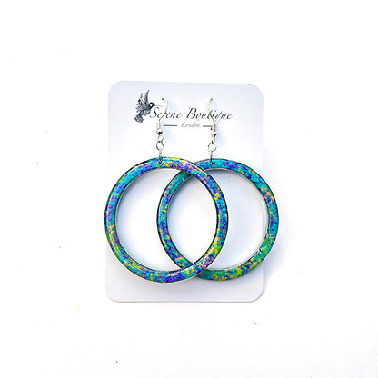 Zazzle Hand-Painted Lightweight Wooden Hoop Earrings – Sterling Silver 925 Hooks
