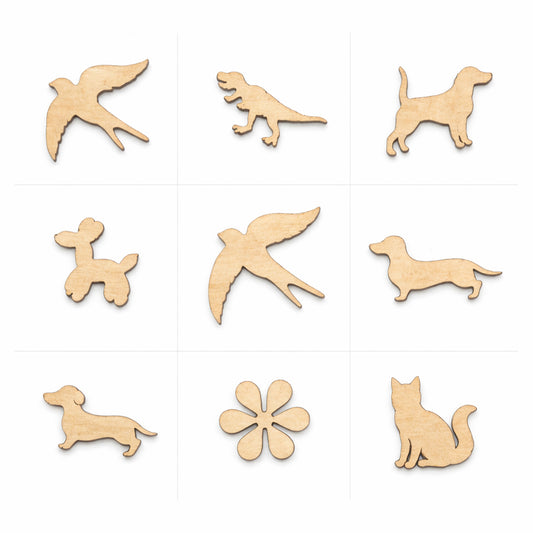 Custom Hand-Painted Wooden Brooch – Bespoke Shape & Colour Design