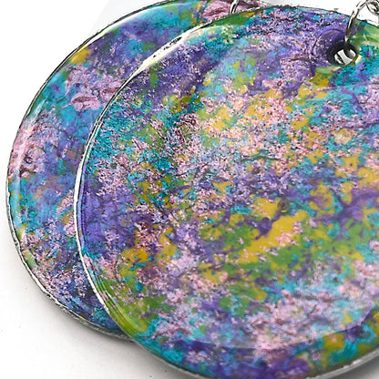 Zazzle Hand-Painted Lightweight Wooden Hoop Earrings – Sterling Silver 925 Hooks