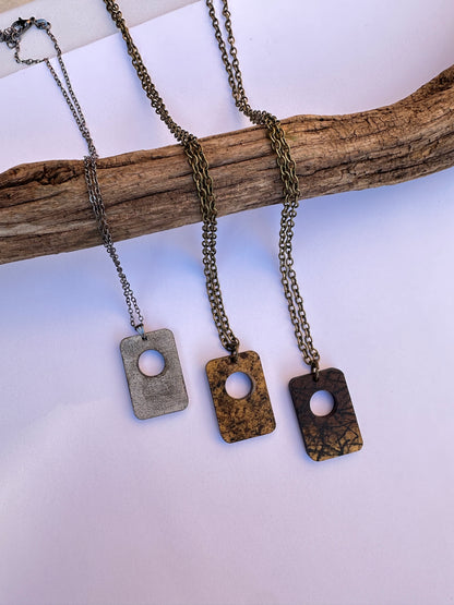 Men’s Rectangle Pendent & Chain with Circle
