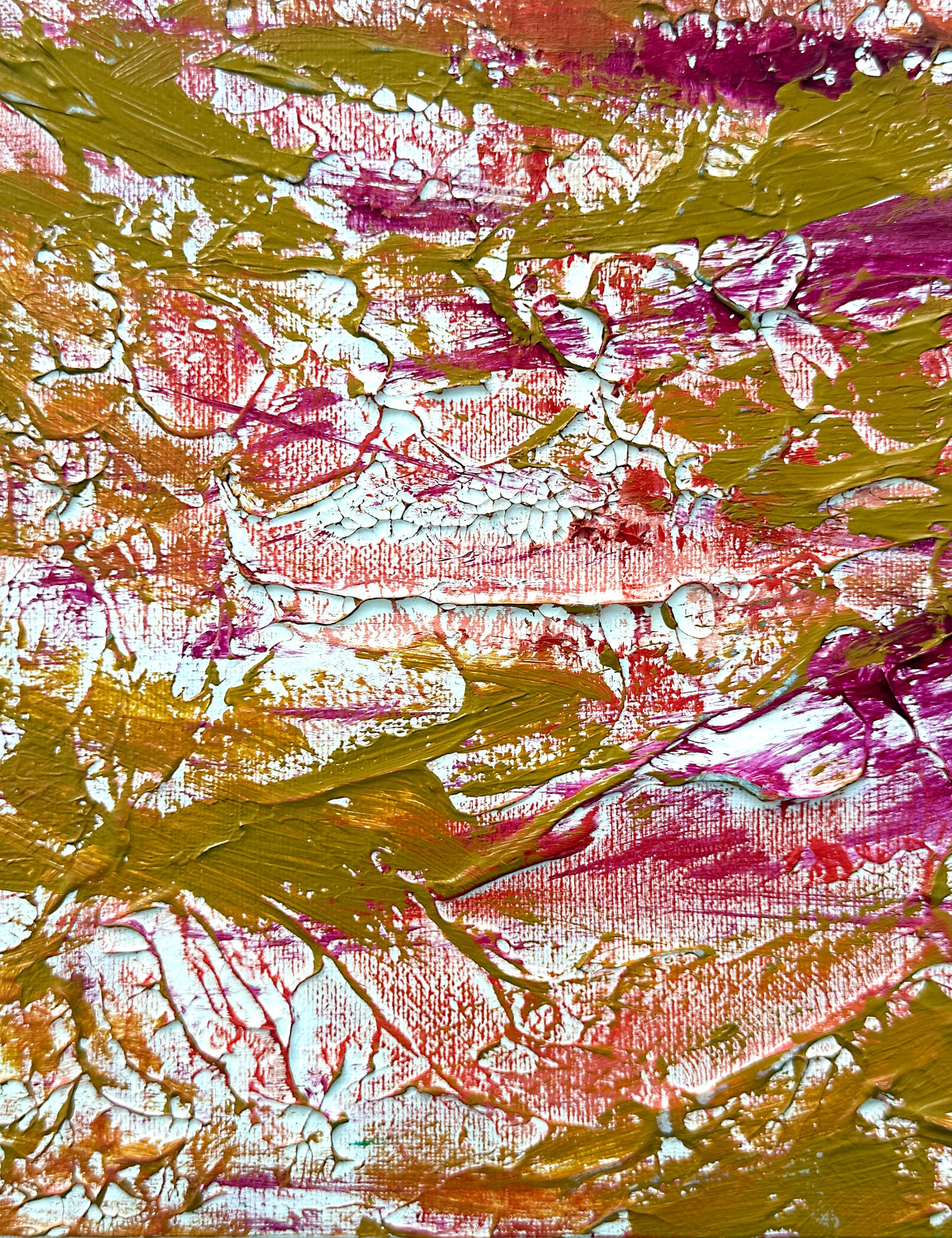 Golden Bloom – Original Acrylic & Gold Leaf Abstract on Canvas (30 × 21 cm)